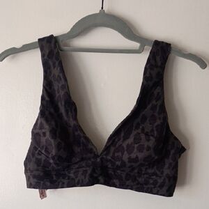 Victoria's Secret Dark Leopard Print Camouflage Bralette Size large NEW